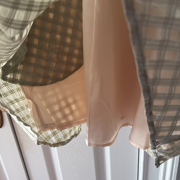 NWT Sedge Dress Celery Green Puff Sleeves Silk / Cotton Luxury Boutique Small - Picture 6 of 11